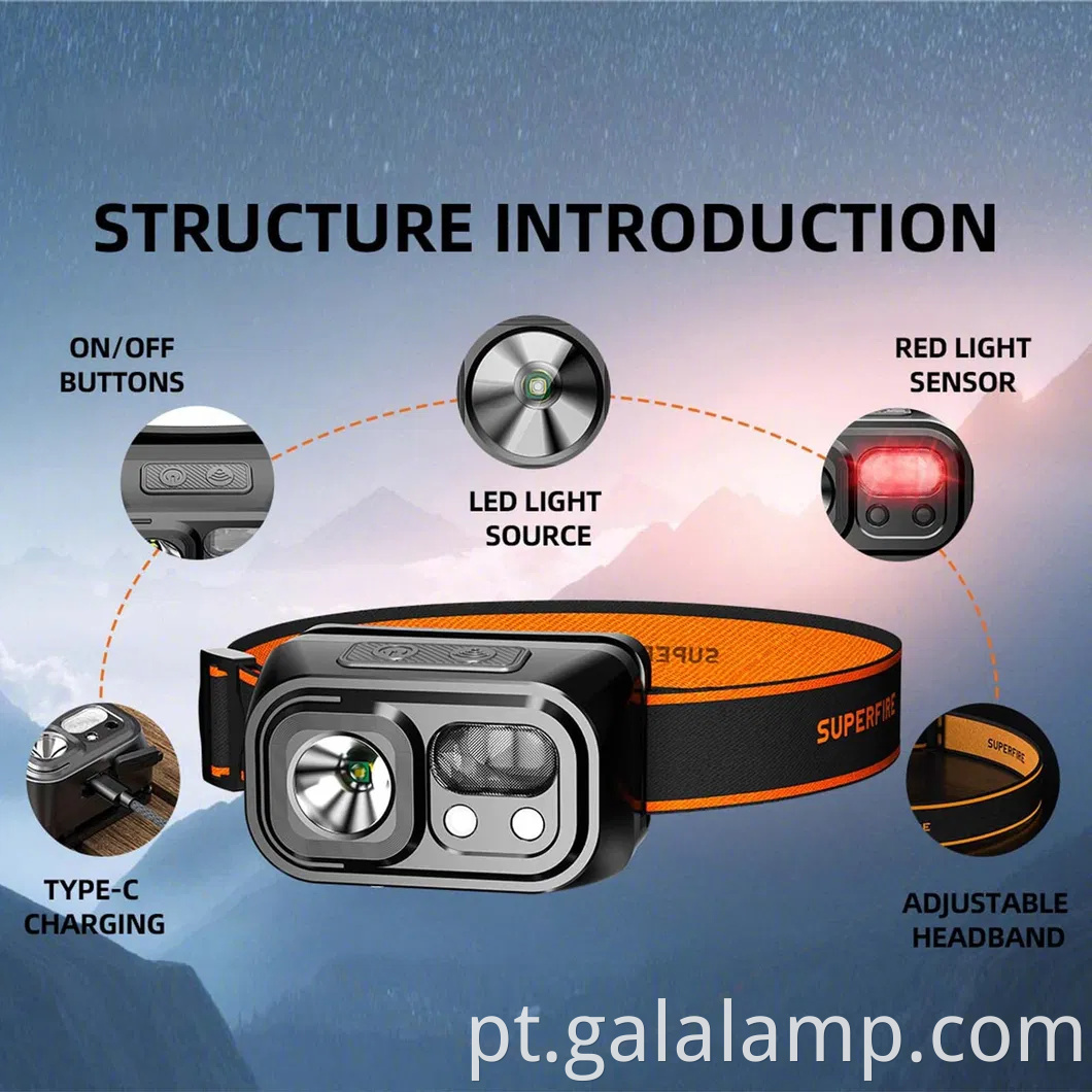 Farol portátil com 9 modos, recarregável, ideal para acampar